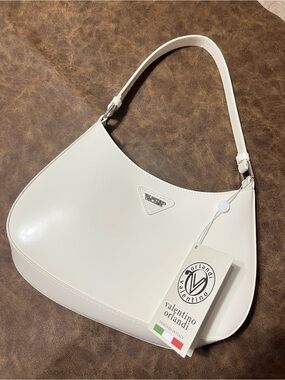 Valentino Orlandi White Leather Shoulder Bag